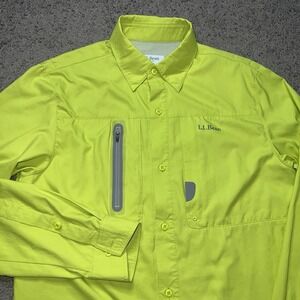 LL Bean Men's Fishing Shirt Long Sleeve Vented Button-Down Blue Size Small Reg
